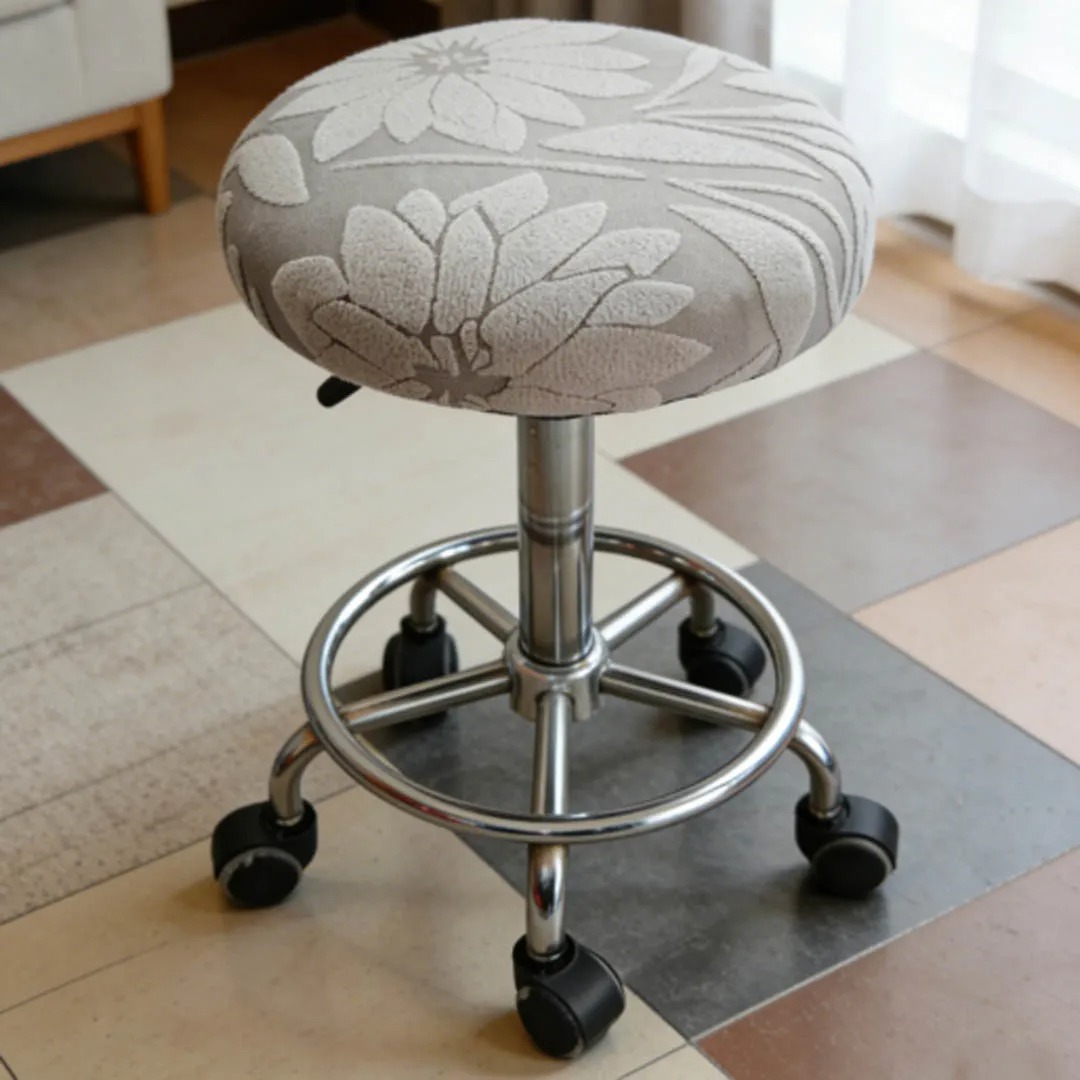Home Bar Lounge - Bar Stool Cover Camellia Jacquard Fleece