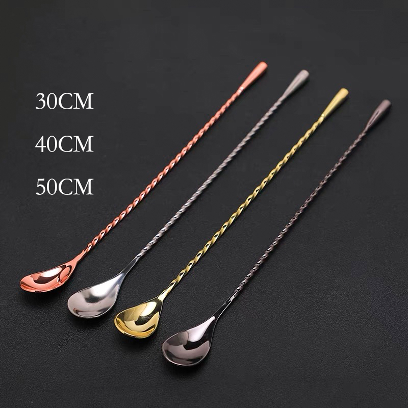 Bar Spoon Twisted - 30Cm/40Cm/50Cm Giọt Nước Cocktail Thanh Thìa
