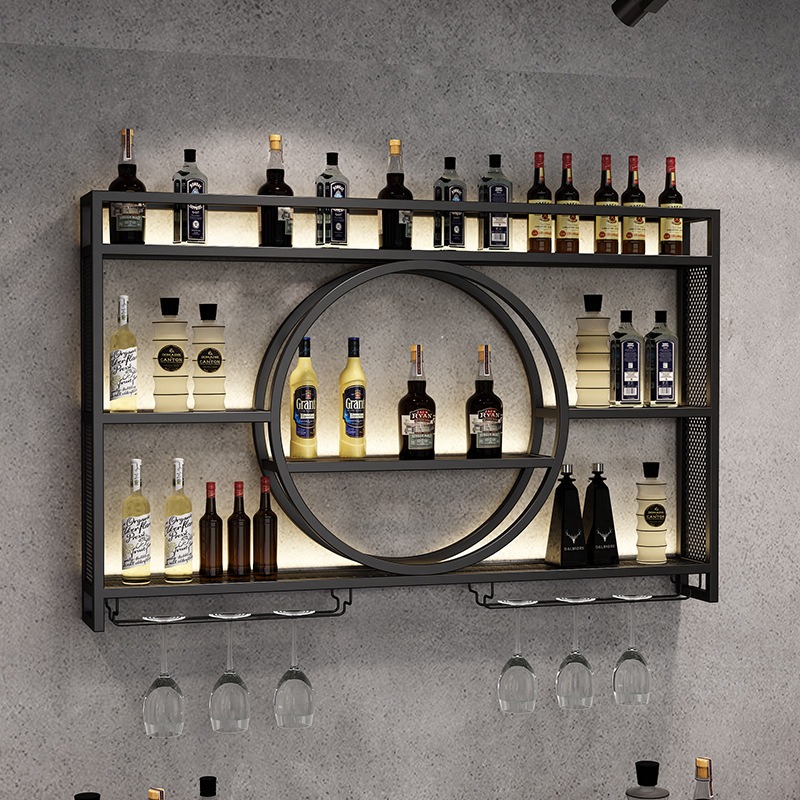 Home Bar Stand - Bar wine rack wall-mounted wine cabinet,