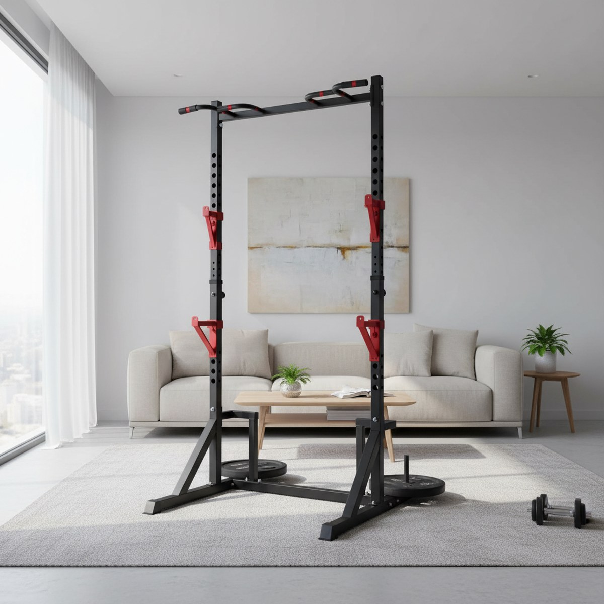 Adjustable Power Rack with Pul - đánh giá và giá Home Bar Stand