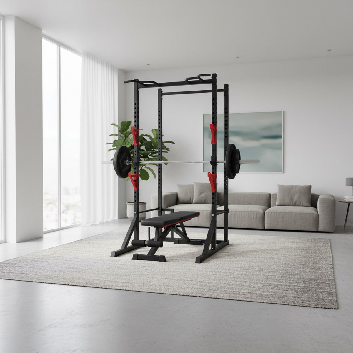 Adjustable Power Rack with Pul - đánh giá và giá Home Bar Stand