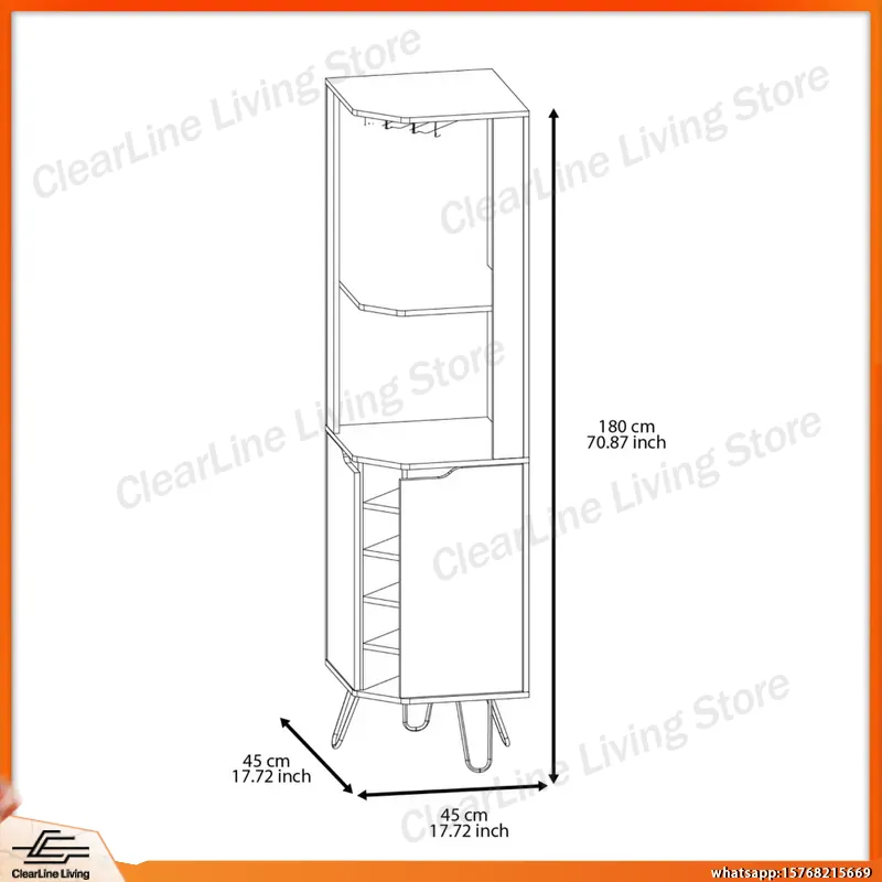 Corner Bar Cabinet with 6 Buil - đánh giá và giá Home Bar Shelves