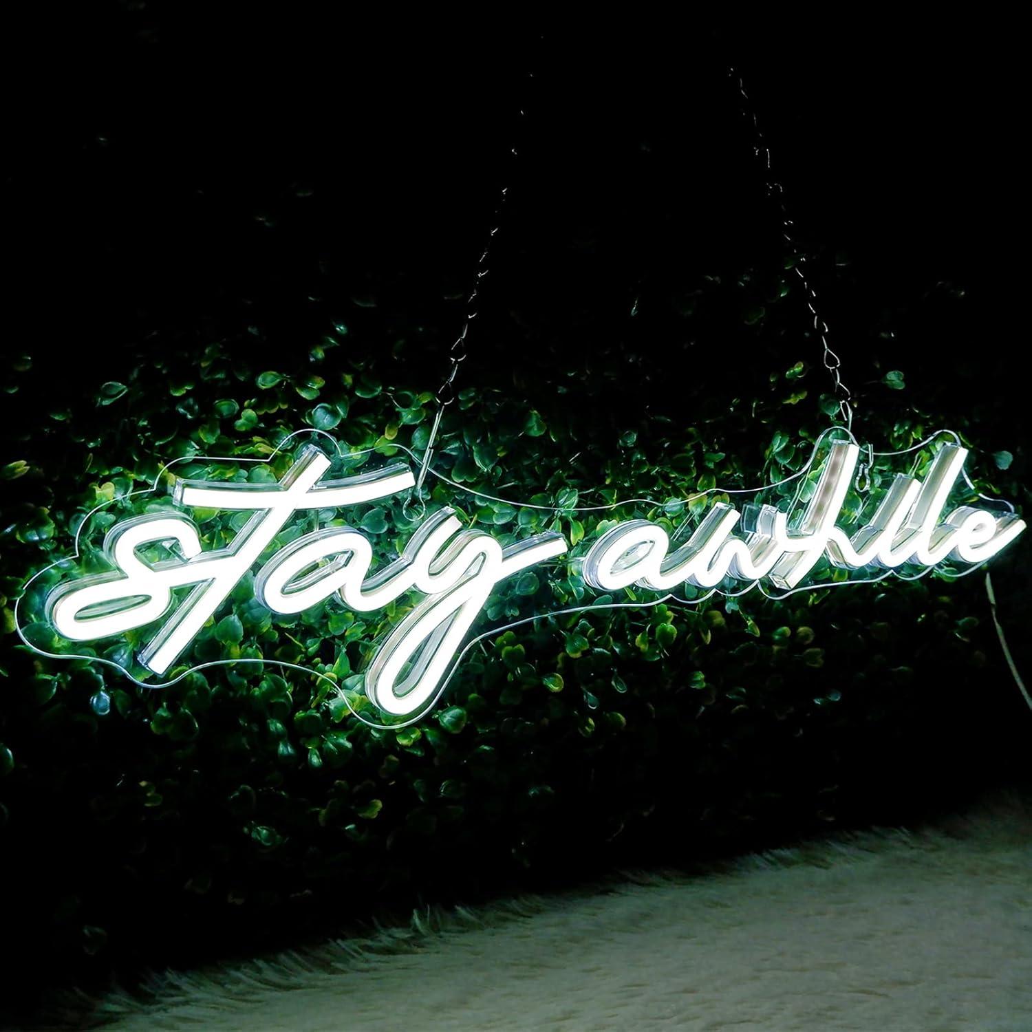 Stay Awhile Neon Signs USB Dim - đánh giá và giá Home Bar Signs