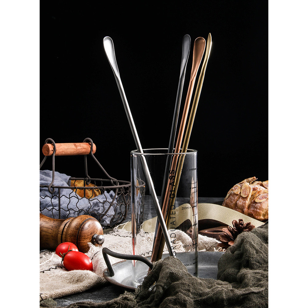 2Pcs Stainless Steel Cocktail  - đánh giá và giá Bar Spoon Twisted