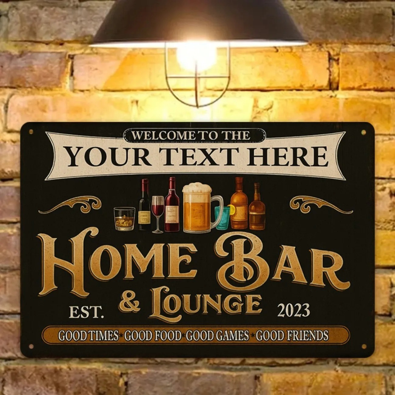 Custom Text Vintage Home Bar & - đánh giá và giá Home Bar Lounge