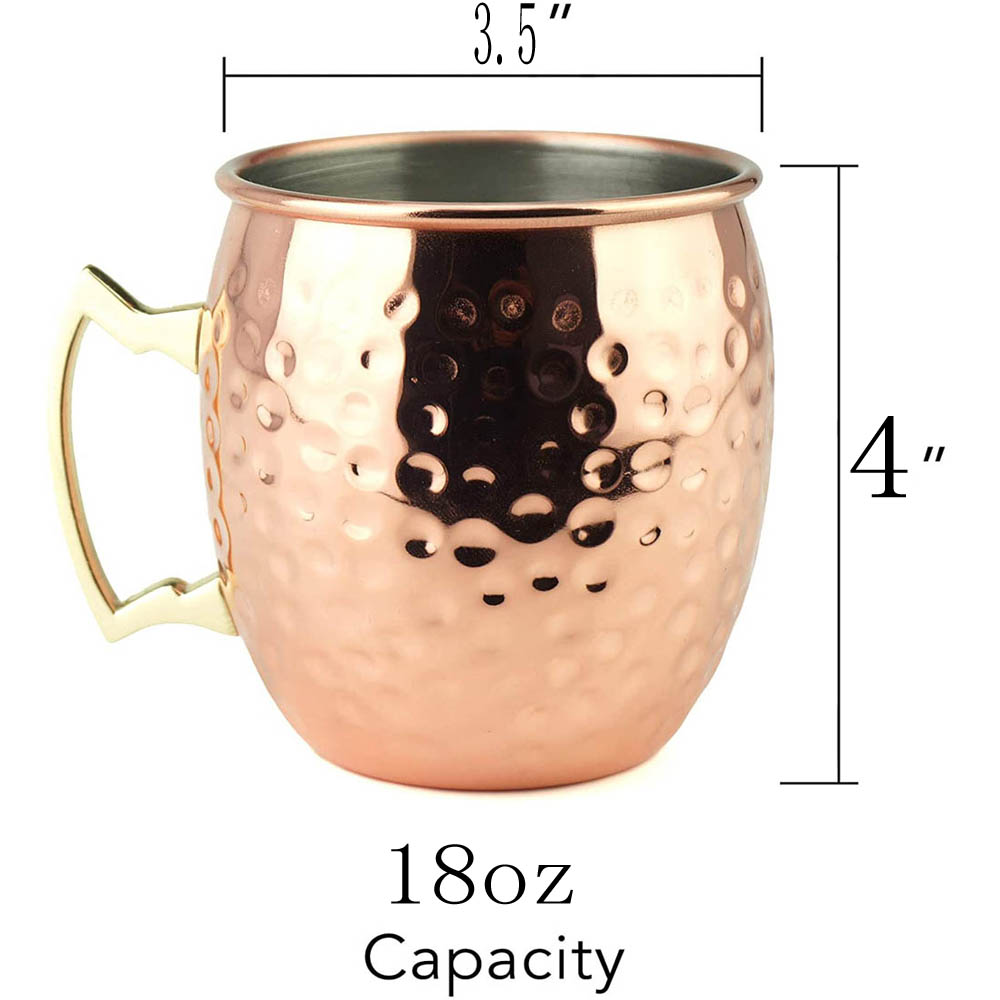 2Pcs 100% Handmade 18Oz Búa Đậ - đánh giá và giá Mule Copper Mug