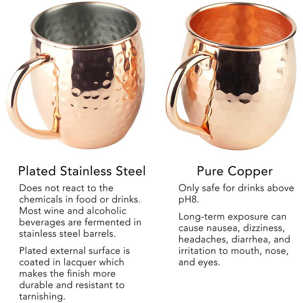 2Pcs 100% Handmade 18Oz Búa Đậ - đánh giá và giá Mule Copper Mug