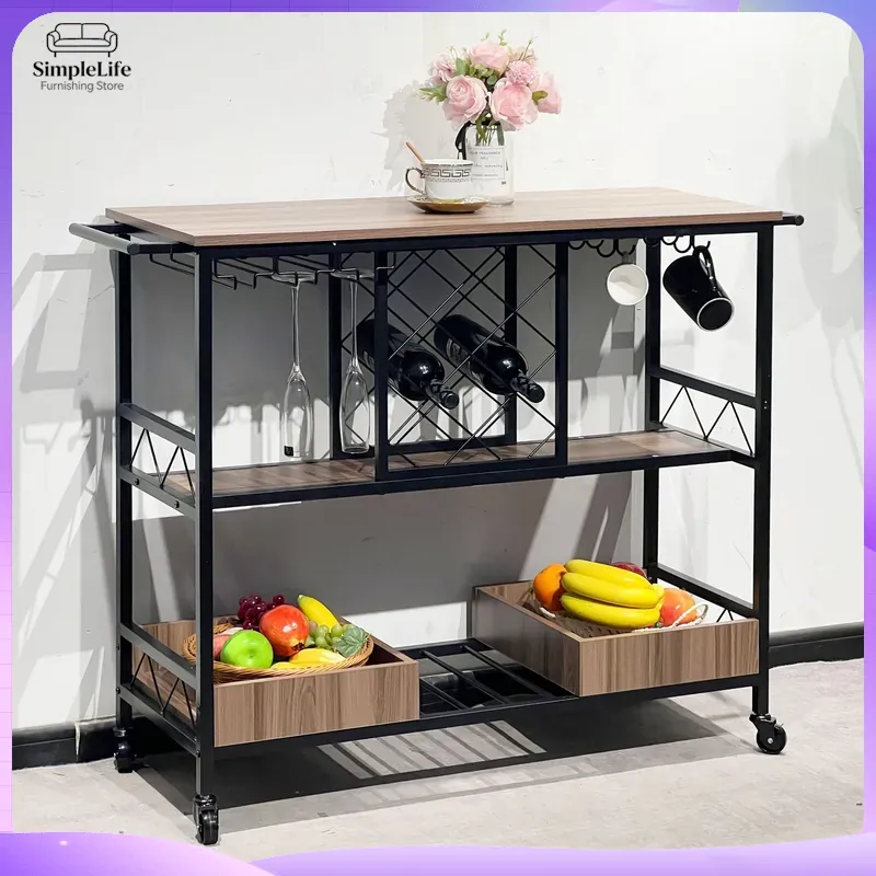 Multifunctional Kitchen Cart w - đánh giá và giá Home Bar Shelves
