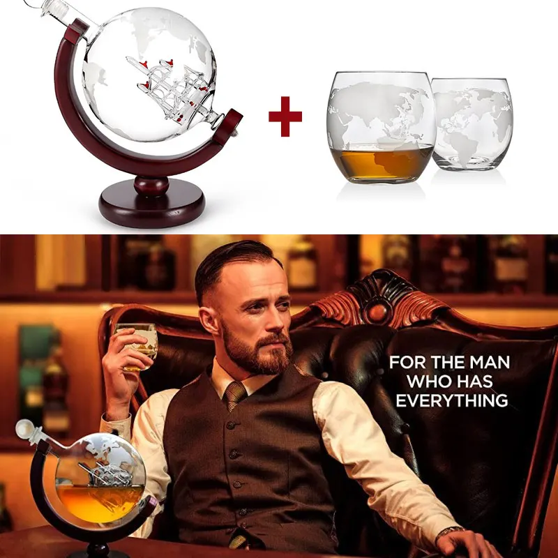 Whisky Kính Bộ Quả Cầu Pha Lê  - đánh giá và giá Decanter Globe Set