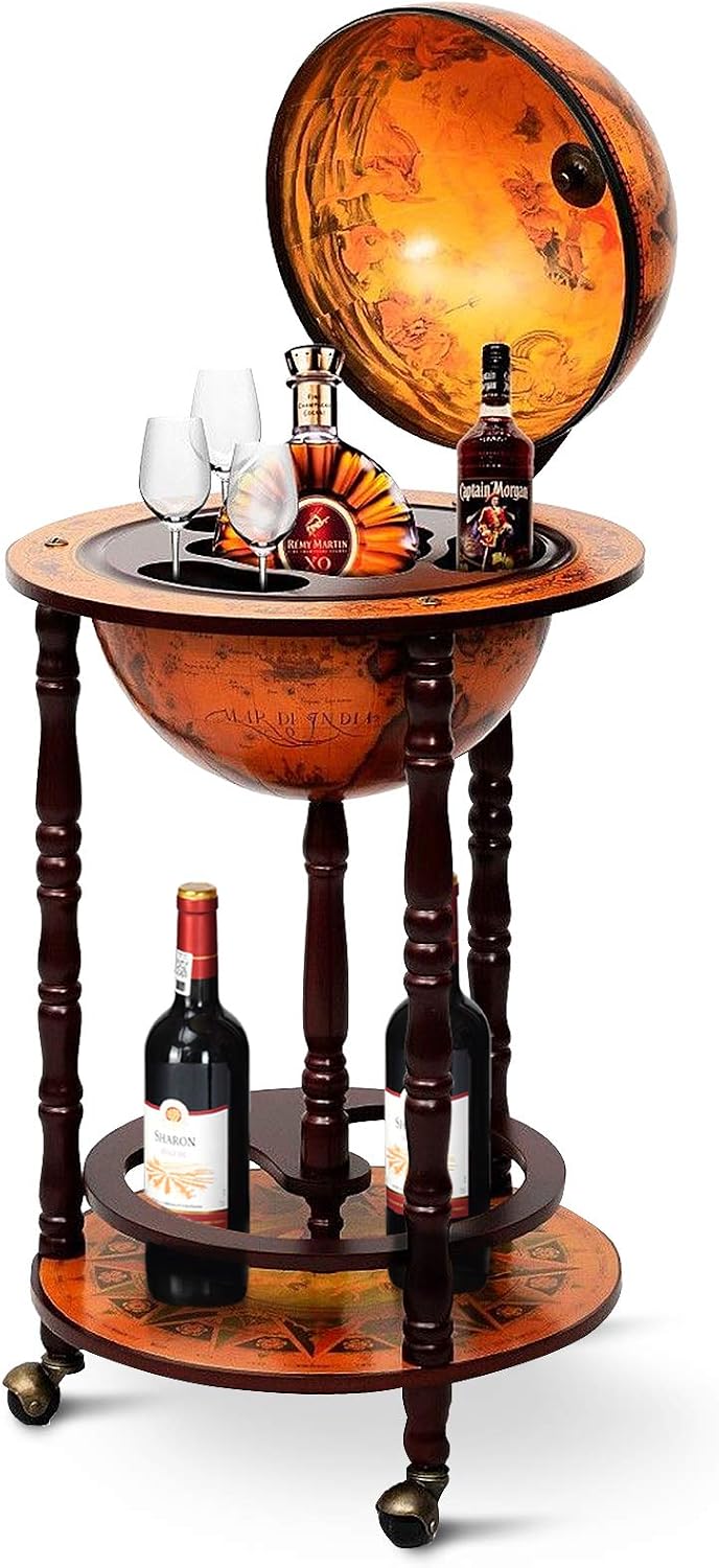 Globe Bar Cart Liquor Bar Cabi - đánh giá và giá Home Bar Shelves