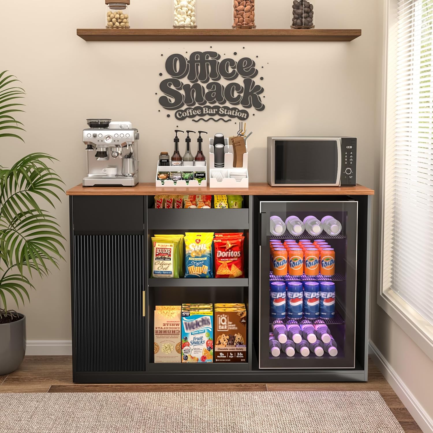 Snack Bar Cabinet with Fridge  - đánh giá và giá Home Bar Shelves